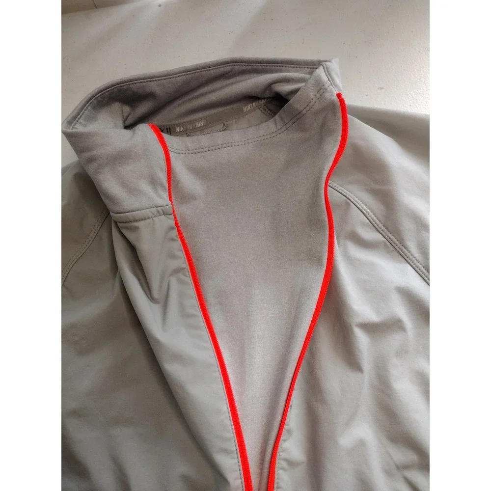 Nike Running Dri-FIT Thermal Quarter Zip Pullover Gray Neon XS‎